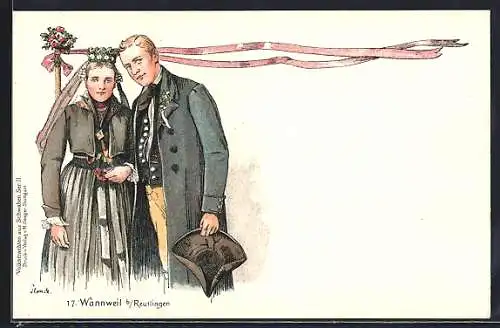 AK Wannweil, Paar in Tracht