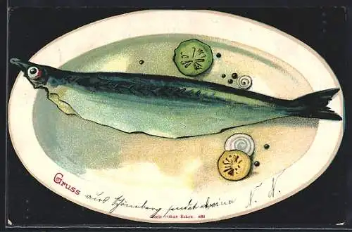 AK Fisch auf einem Teller