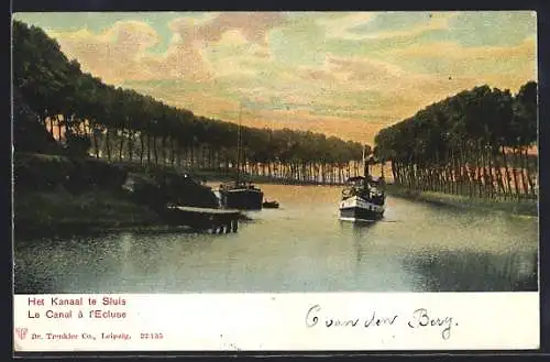 AK Sluis, Het Kanaal, Dampfer