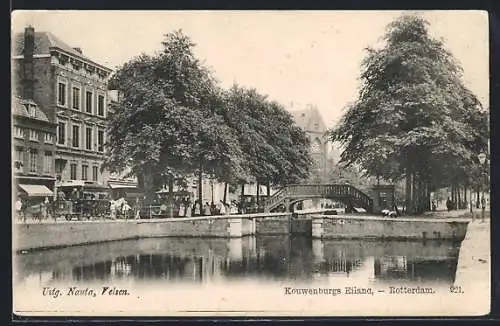 AK Rotterdam, Kouwenburgs Eiland mit Strassenbahn
