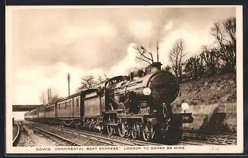 AK Englische Eisenbahn-Lokomotive No. 497 Continental Boat Express der Southern Railway