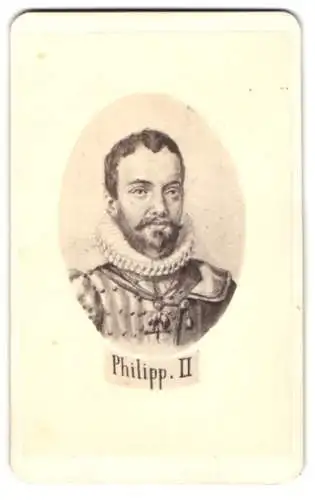 Fotografie Portrait König Philipp II. von Spanien, nach einem Gemälde