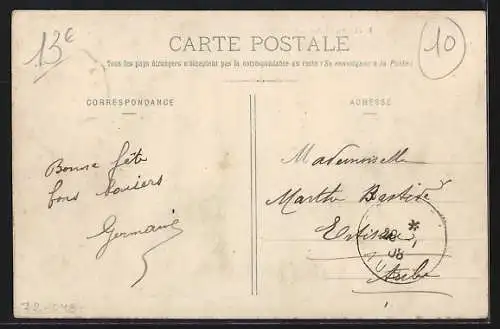 AK Estissac, Rue Neuve avec habitants devant les maisons