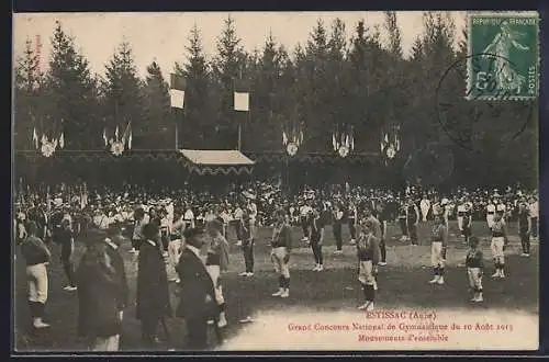 AK Estissac, Grand Concours National de Gymnastique du 10 Août 1913, Mouvements d`ensemble