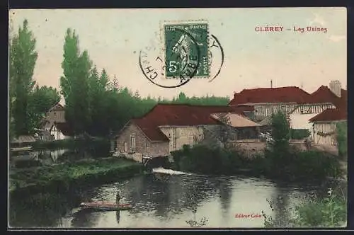 AK Clérey, Les Usines et vue sur la rivière et les bâtiments industriels