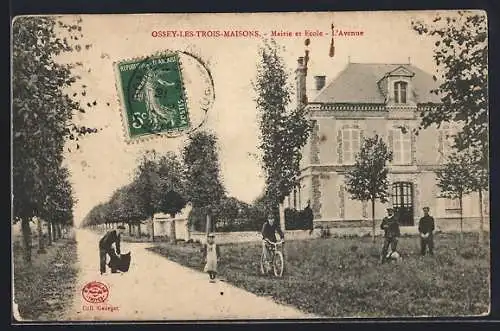 AK Ossey-les-Trois-Maisons, Mairie et école, L`Avenue
