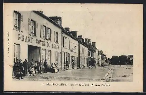 AK Arcis-sur-Aube, Hôtel du Mulet sur l`Avenue Grassin