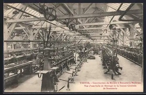 AK Troyes, Vue d`une salle de montage de la Société Générale de Bonneterie
