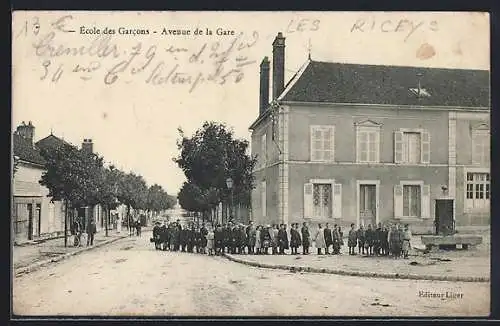 AK Les Riceys, École des Garcons, Avenue de la Gare