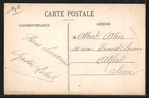 AK Pougy, Grande Rue animée avec passants et maisons alignées