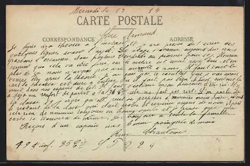 AK Piney, Rue du Calvaire avec commerces et passants