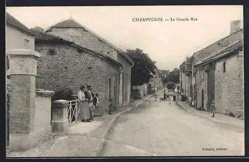 AK Champignol, La Grande Rue