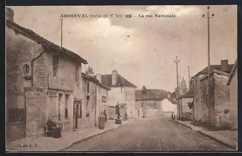 AK Arsonval, La rue Nationale