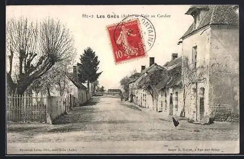 AK Les Grès, Vue de la Voie au Cordier avec maisons et arbres en hiver