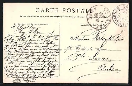 AK Les Grès, Vue de la Voie au Cordier avec maisons et arbres en hiver