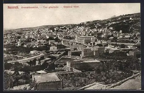 AK Nazareth, Gesamtansicht mit Strassenpartien