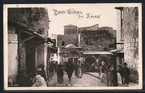 AK Jerusalem, Shops, Weihnachtsgruss