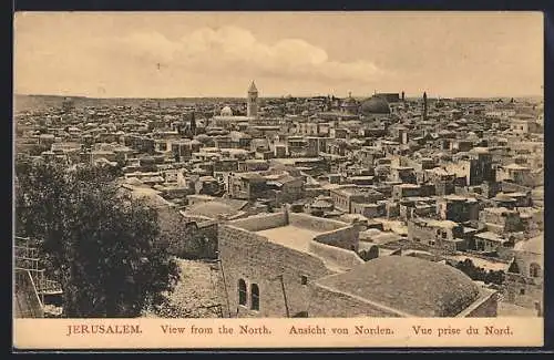 AK Jerusalem, Teilansicht von Norden