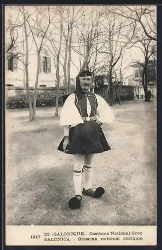 AK Salonique, Costume National Grec, Grieche in Tracht