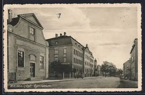 AK Weiden i. Opf., Gymnasium mit Strassenpartie