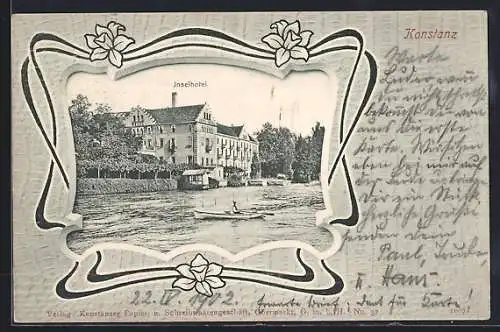 AK Konstanz, Inselhotel, Passepartout