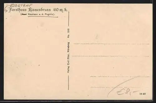 AK Neuhaus / Pegnitz, Forsthaus Rinnenbrunn