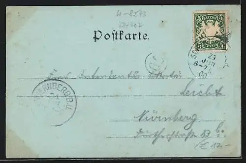 Mondschein-AK Schüttersmühle /Fränkische Schweiz, Ortspartie mit Strasse