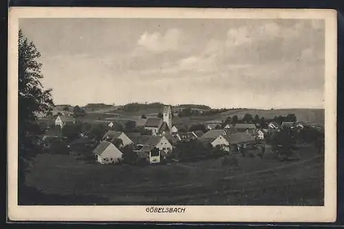 AK Göbelsbach, Teilansicht mit Kirche