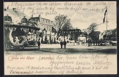 AK Hoyer, Marktplatz mit Karussell