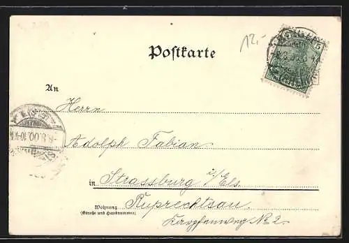 Lithographie Bingen, National-Denkmal, St. Rochus Kapelle