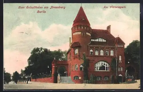 AK Berlin-Kreuzberg, Gasthaus Zum Schultheiss am Kreuzberg, Am Viktoriapark
