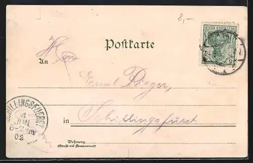 Lithographie Mainz, Gesamtansicht, neue Rheinbrücke