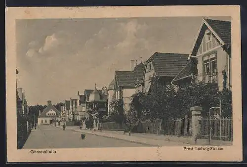 AK Gonsenheim, Ernst Ludwig-Strasse mit Mann