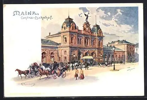 Lithographie Mainz, Central-Bahnhof