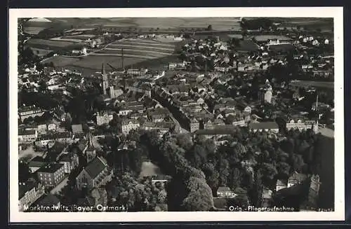 AK Marktredwitz, Fliegeraufnahme der Altstadt