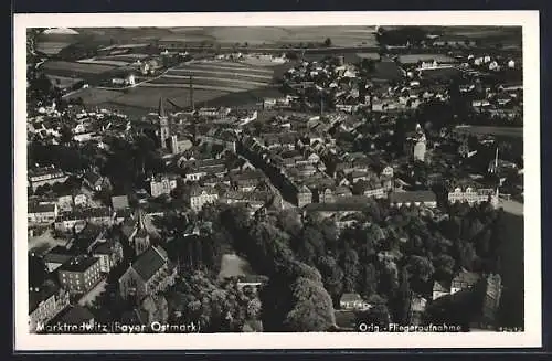 AK Marktredwitz, Fliegeraufnahme der Altstadt