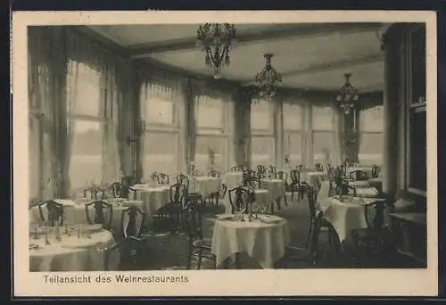 AK Hamburg, Weinrestaurant Uhlenhorster Fährhaus, Innenansicht
