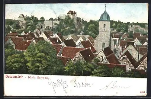AK Betzenstein /Fränk. Schweiz, Teilansicht mit Burg