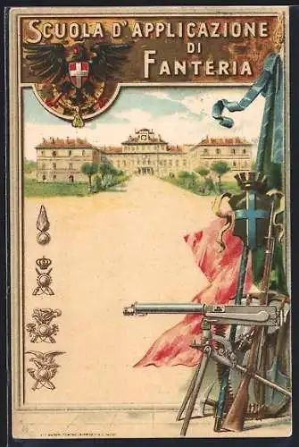 AK Scuola d'Applicazione di Fanteria, Wappen mit Maschinengewehr und Gewehr