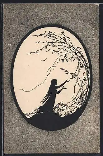 Künstler-AK sign. Johanna Beckmann: Szene aus dem Märchen Aschenputtel