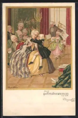 Künstler-AK Pauli Ebner: Mozart als Kind