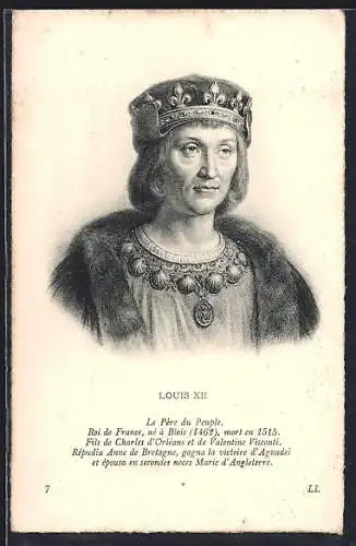 AK Adel von Frankreich, Louis XII., Roi de France