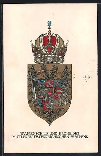 AK Nr. 286: Wappenschild und Krone des mittleren österreichischen Wappens, Rotes Kreuz