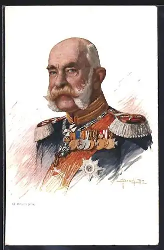 AK Portrait von Kaiser Franz Josef I. von Österreich in Uniform