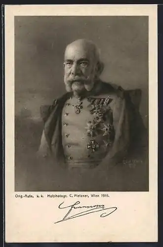 AK Rotes Kreuz Nr. 541: Portrait von Kaiser Franz Josef I. von Österreich, Kriegsfürsorge