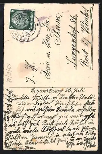 Künstler-AK Pauli Ebner: Oh wie wird sich Mutti freu`n..., Drei Kinder schmücken die Haustür