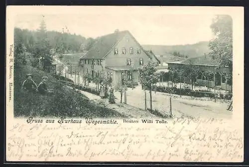 AK Clausthal, Strassenpartie am Kurhaus Wegesmühle