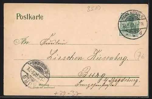 Passepartout-Lithographie Hann. Münden, Pionier-Kasernen, Blumen mit Wappen