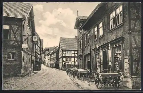 AK Herleshausen, Strassenansicht mit Pflügen