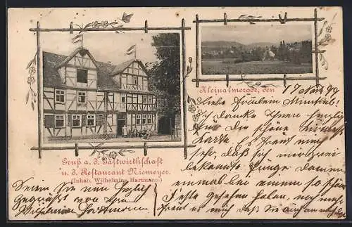 AK Kleinalmerode, Gasthaus Niemeyer, Ortspartie